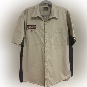 Men’s Authentic Dickies Workshirt Tan With Black Side Stripes Size‎ XL (46-48)